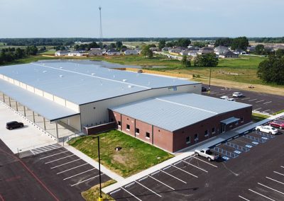 An aerial view of a warehouse facility (showcasing the parking area as well) 2