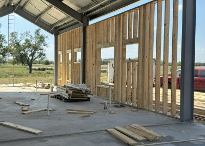 A barndominium under construction
