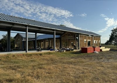 The external view of a barndominium under construction 6