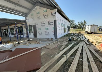The external view of a barndominium under construction 5