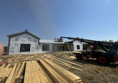 The external view of a barndominium under construction 3