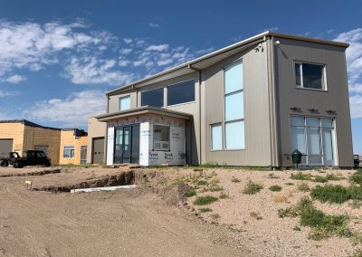 The external view of a barndominium under construction 2
