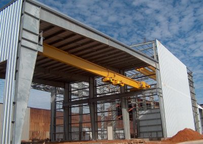 Steel frame, a manufacturing facility under construction