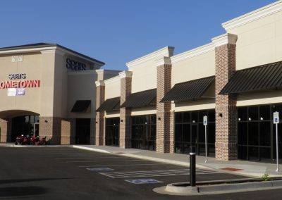 A newly built outdoor mall area