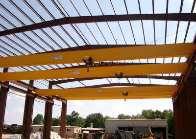 A view of metal frames with support beams
