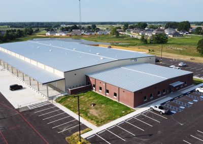 An aerial photo of an industrial facility.